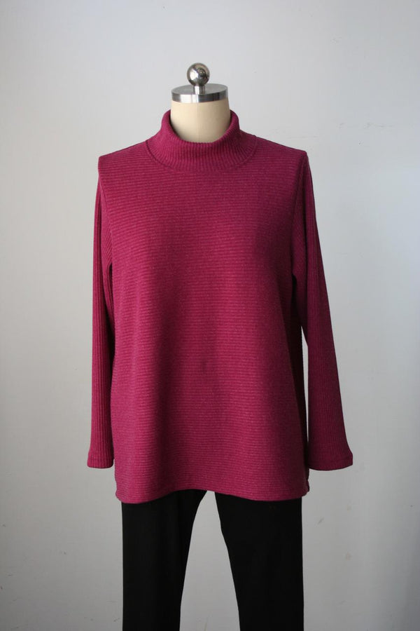 Fuchsia Mock Neck Sweater