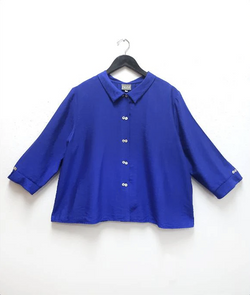 Cobalt Twin Button Blouse