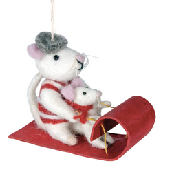 Toboggan Mice Ornament