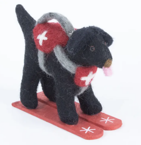 Skiing Black Lab Ornament