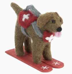 Skiing Chocolate Lab Ornament
