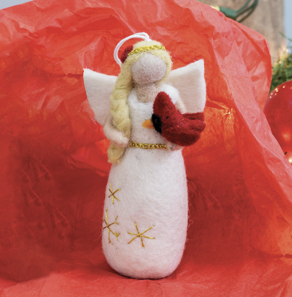 Cardinal Beauty Angel Ornament