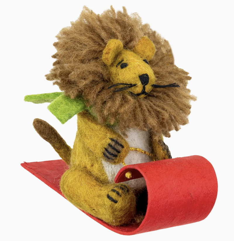 Toboggan Lion Ornament