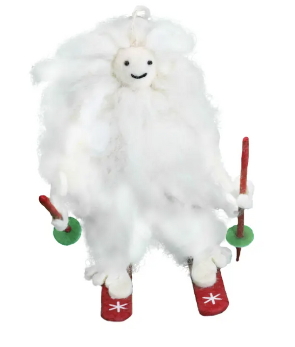 Skiing Yeti Ornament