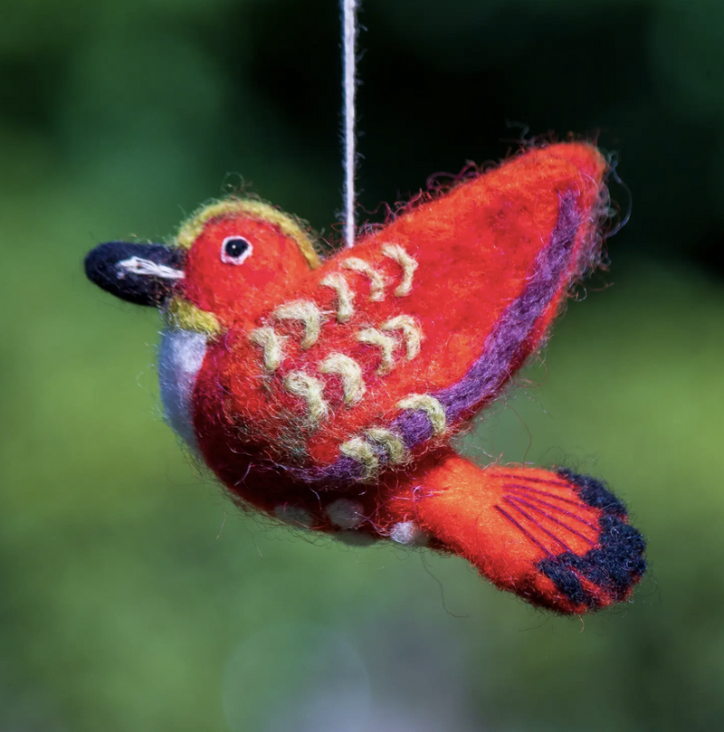 Rofous Hummingbird Woolie Bird  Ornament