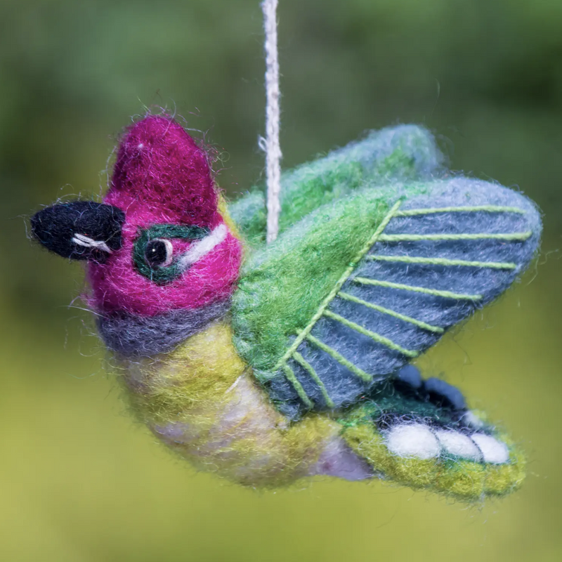 Anna's Hummingbird Woolie Bird Ornament