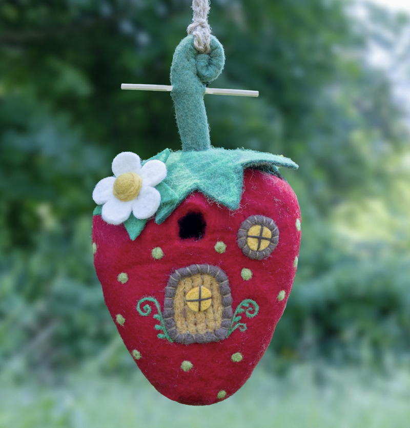 Strawberry Cottage Birdhouse