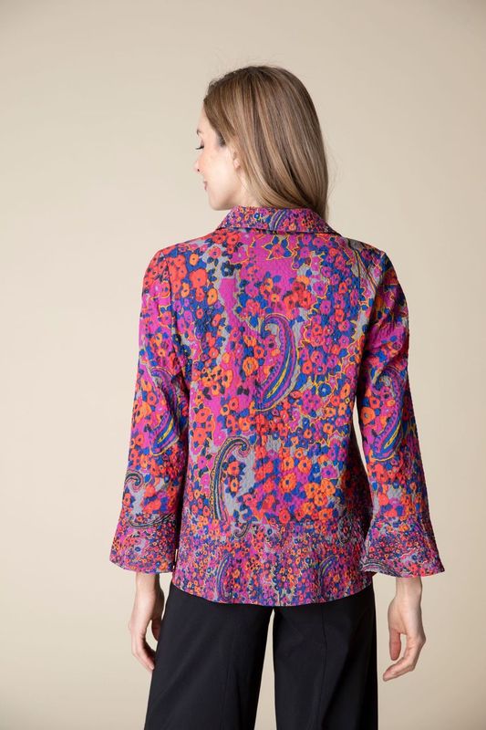 Paisley Ruffle Hem Blouse