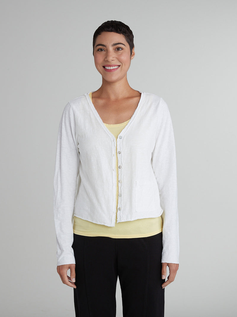 White Button Cardigan