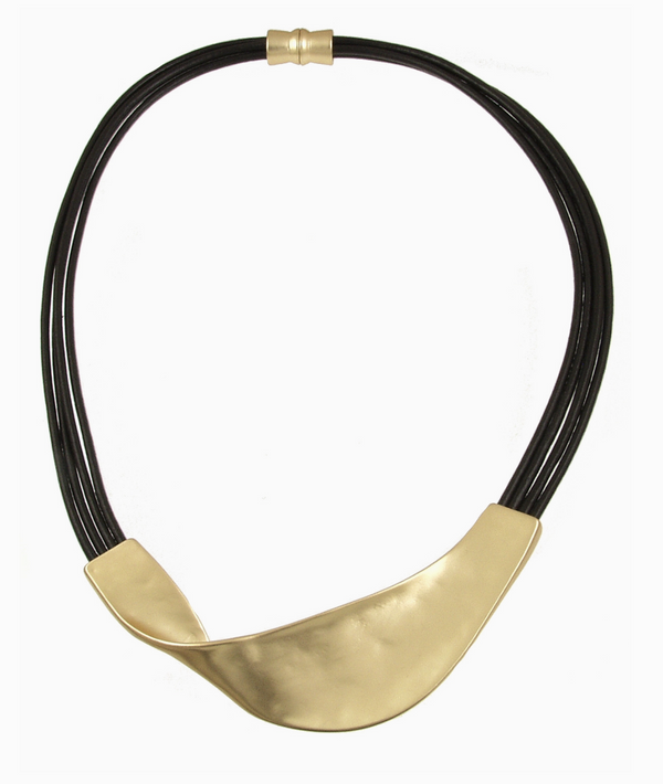 Gold Black Twist Necklace