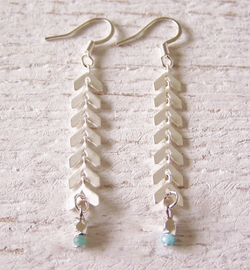 Silver Feather Duster Earring