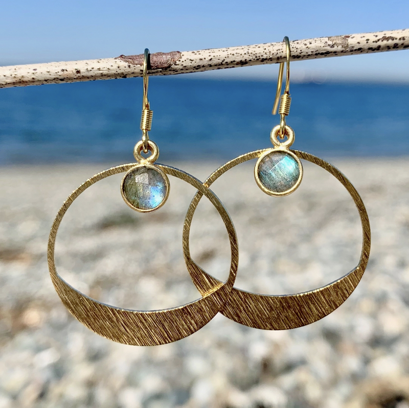 Mayan Gemstone Hoop Earrings