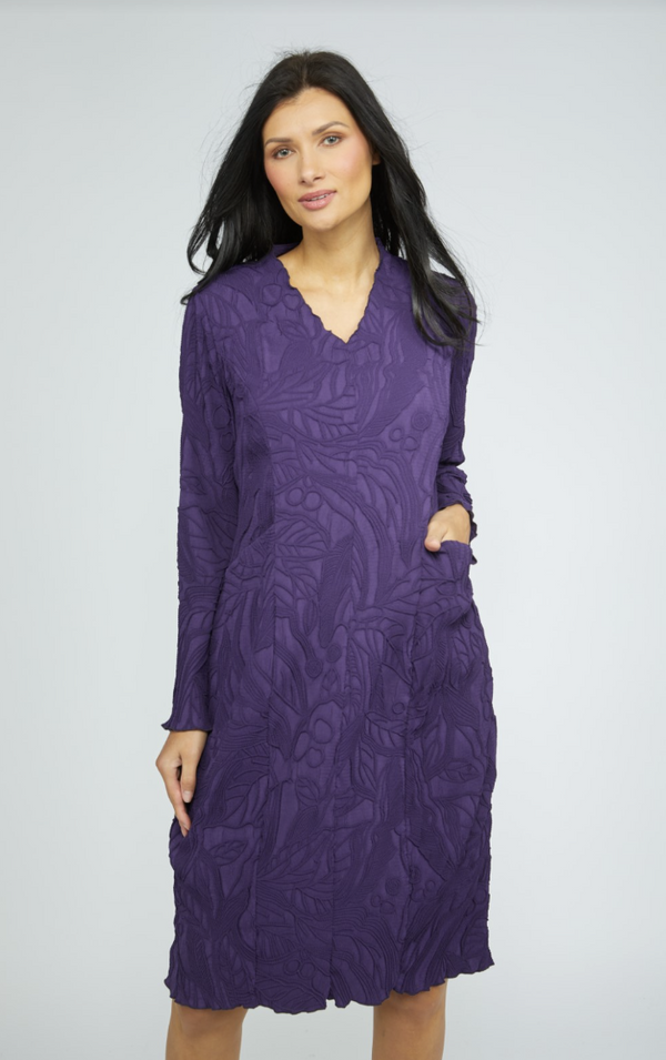 Violet Embossed Dress