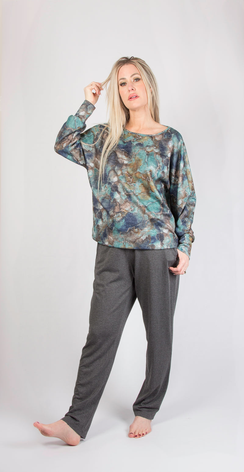 Sage Marble Dolman Top