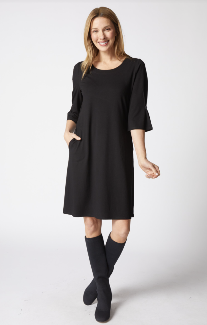 Black Pocket City Travel Dress