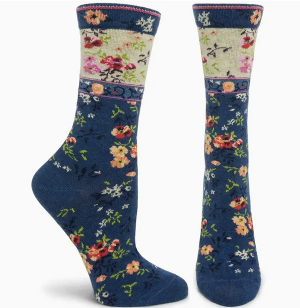 Navy Mona Linen Sock
