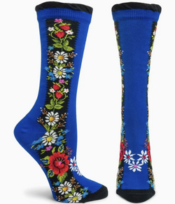 Navy Folklore Sock Crew Sock