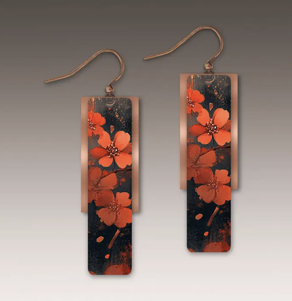 Dark Blossom Copper Accent Earring