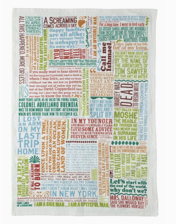First Lines of Literature Dish Towel