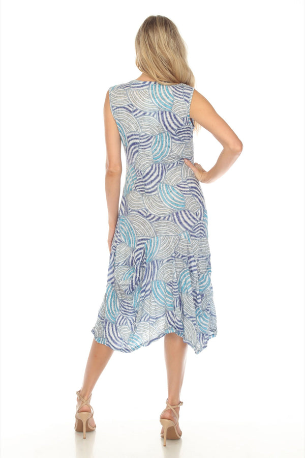 Blue Whirl Pocket Dress