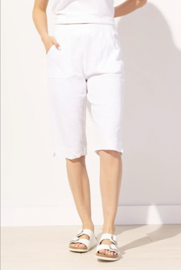 White Pedal Pusher Shorts