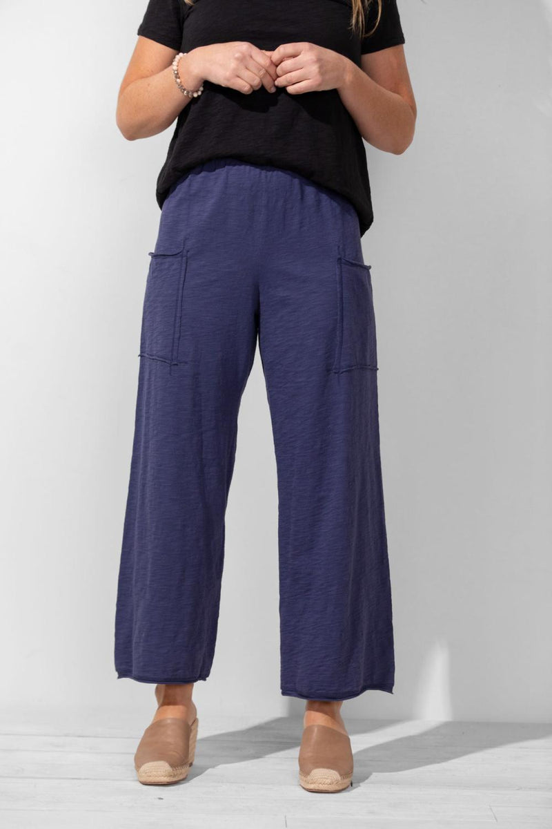 Navy Cotton Cargo Pant