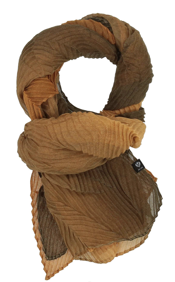 Winter Moss Ocean Pleated Scarf