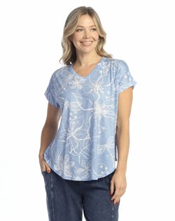 Peri Floral V-Neck Top