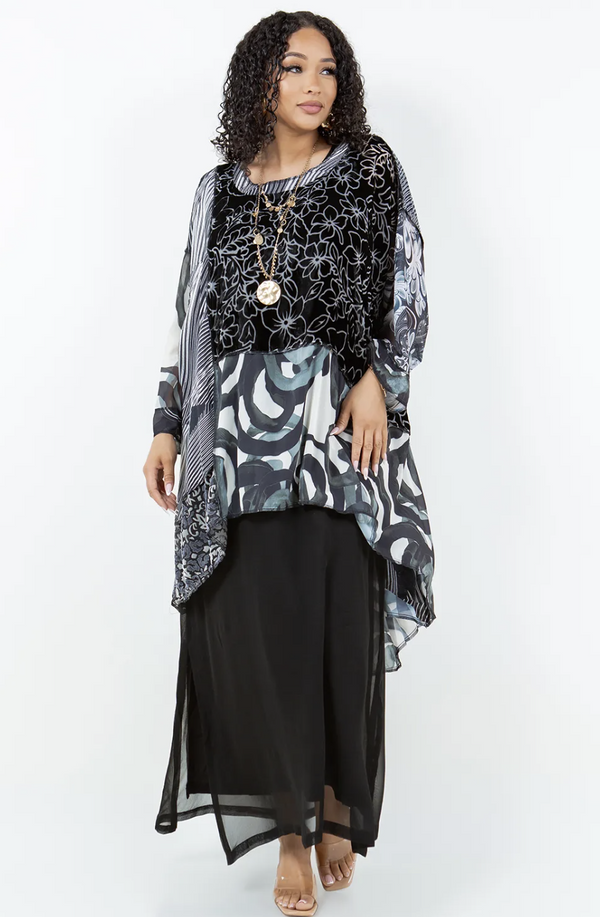 Black & White Whisper Top