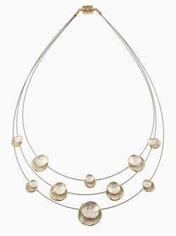 White Gold 3 Strand Circle Necklace