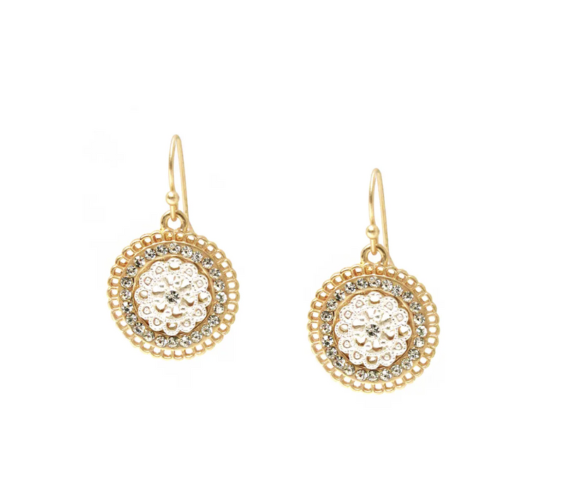 Gold Vintage Disc Earring