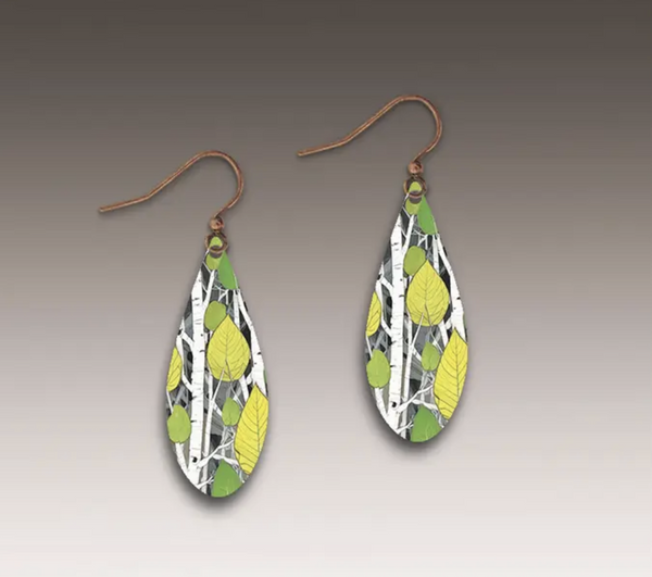 White Birch Small Tear Earring