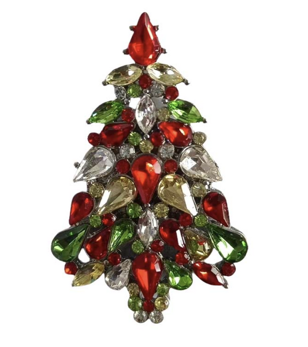 Christmas Tree Crystal Magentic Pin