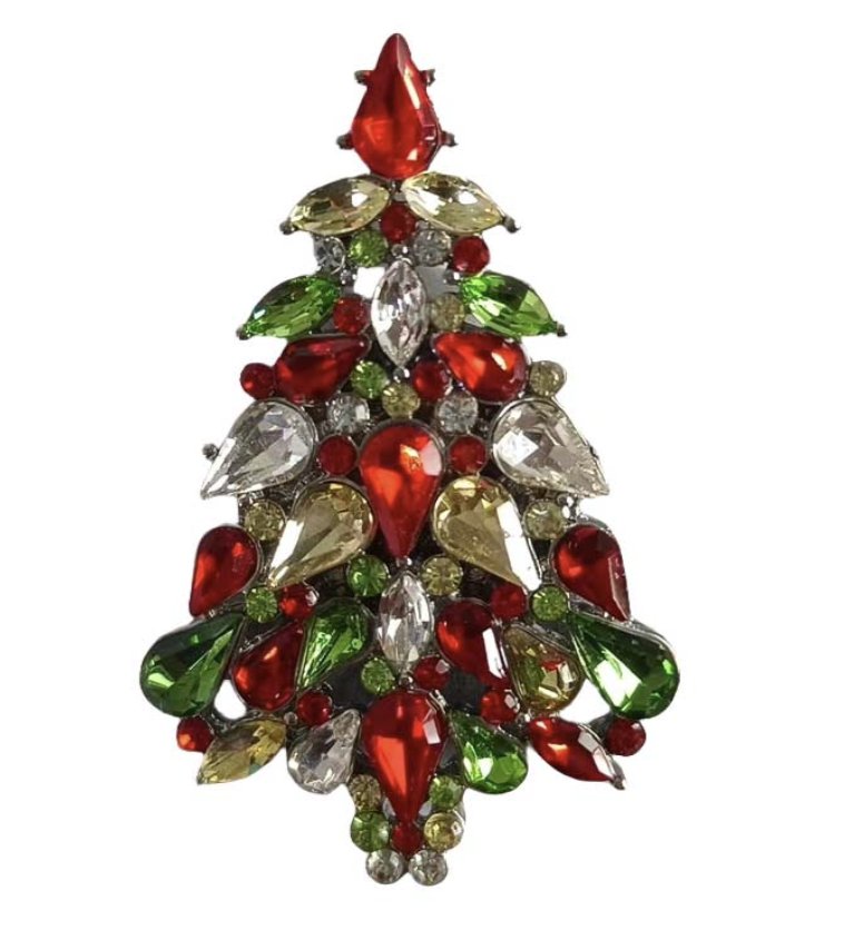 Christmas Tree Crystal Magentic Pin
