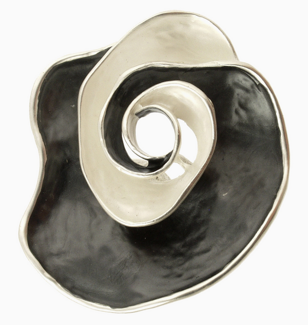 Black Flower Magnet Brooch