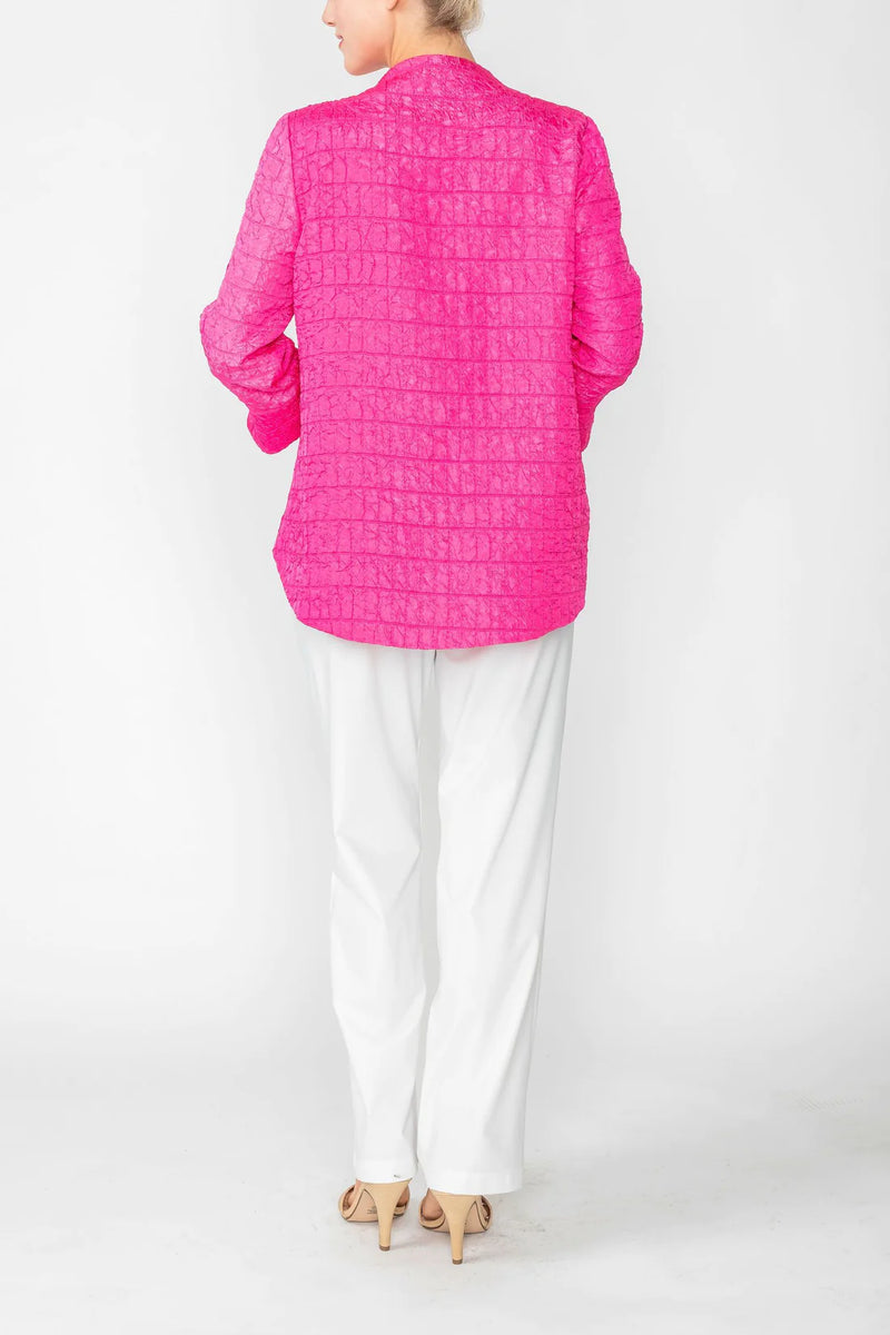 Fuchsia Crinkle Jacquard Jacket