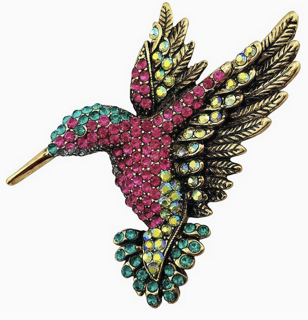 Hummingbird Crystal Magentic Pin