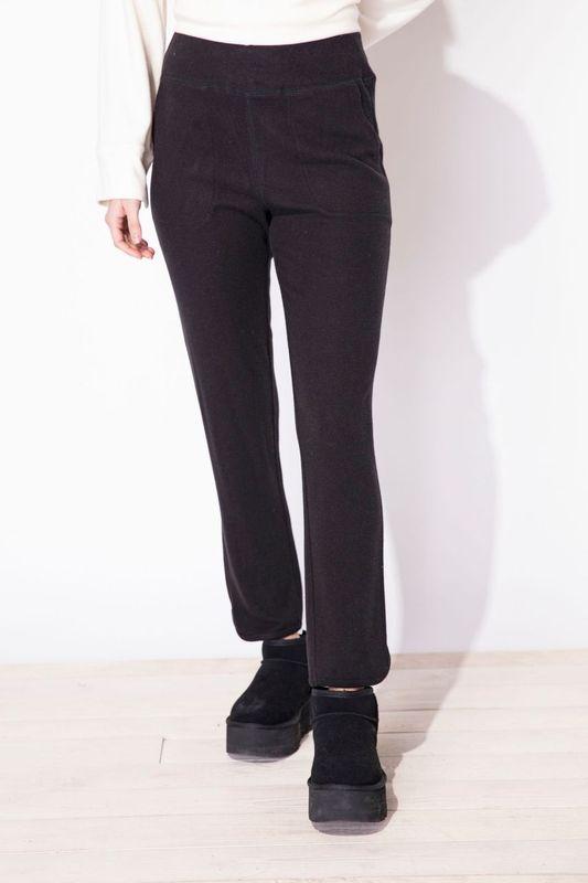 Black Butterfly Rib Knit Pant