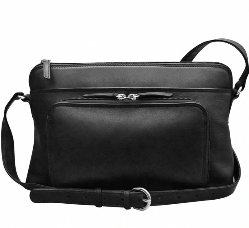 Black East West Leather Bag