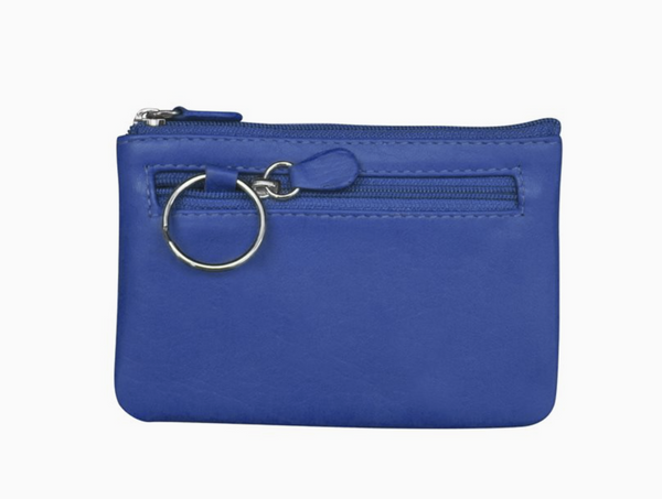 Cobalt Leather Coin Bag