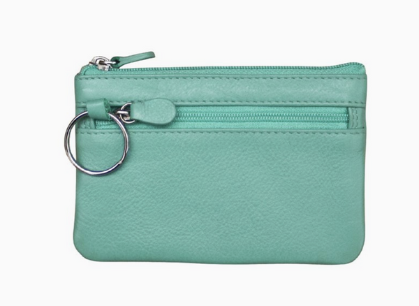 Turquoise Leather Coin Bag