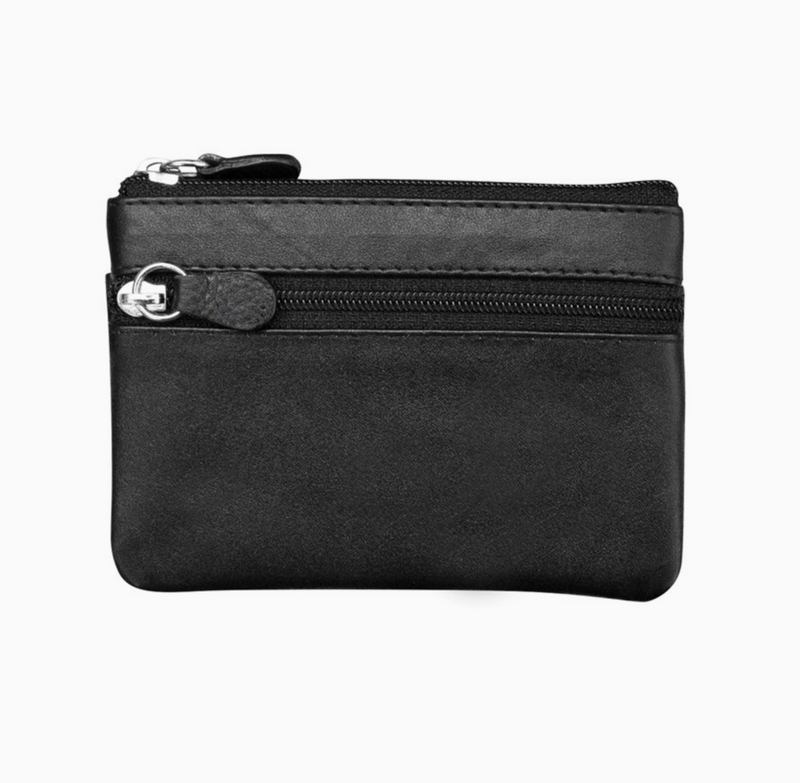 Black Leather Small Coin Bag