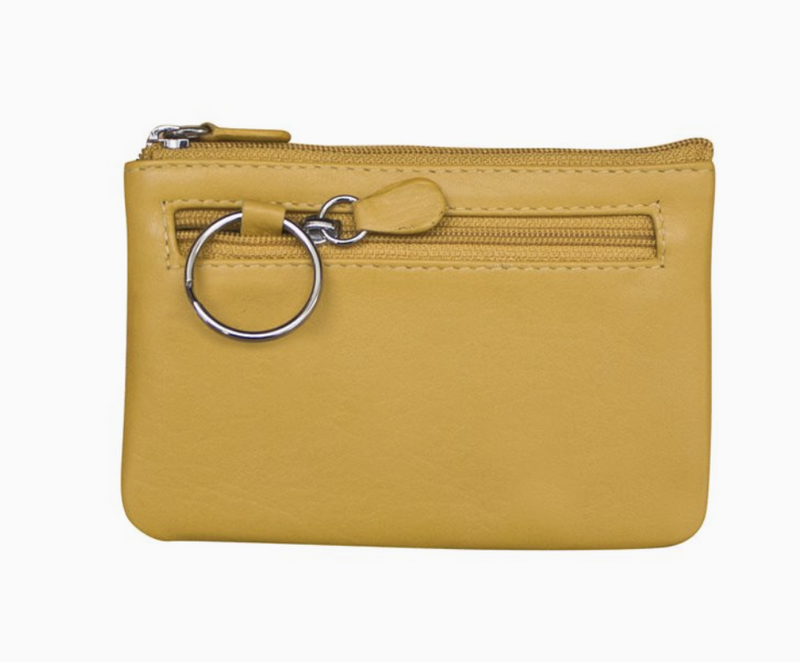 Yellow Leather Coin Bag