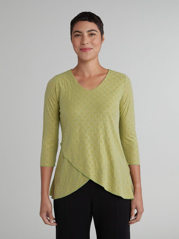 Green Polka Dot Asymmetrical Top