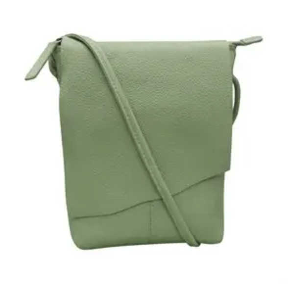 Sage Leather Crossbody