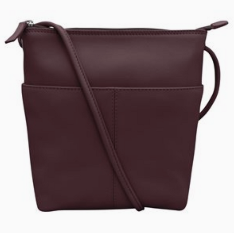 Eggplant Leather Pocket Crossbody