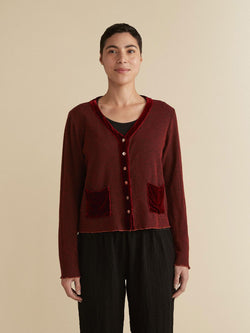 Velvet Trim Pocket Jacket