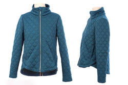 Blue Quilted Zip Jacket