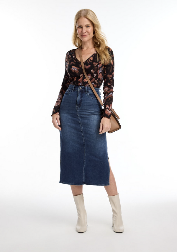 Dark Wash Denim Skirt