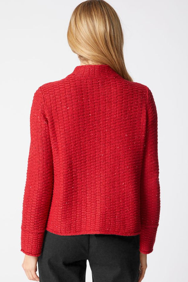 Ruby Brick Stitch Button Cardi